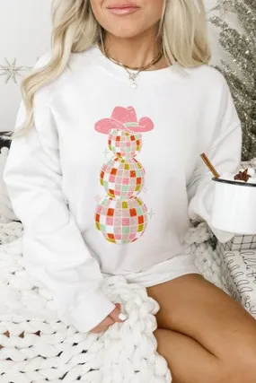 Cowboy Disco Snowman Christmas Sweatshirt