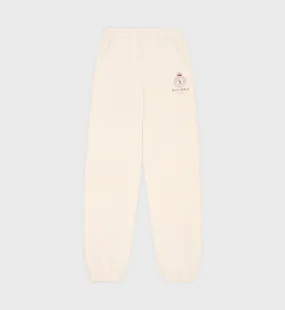 Crown Sweatpant - Cream/Merlot