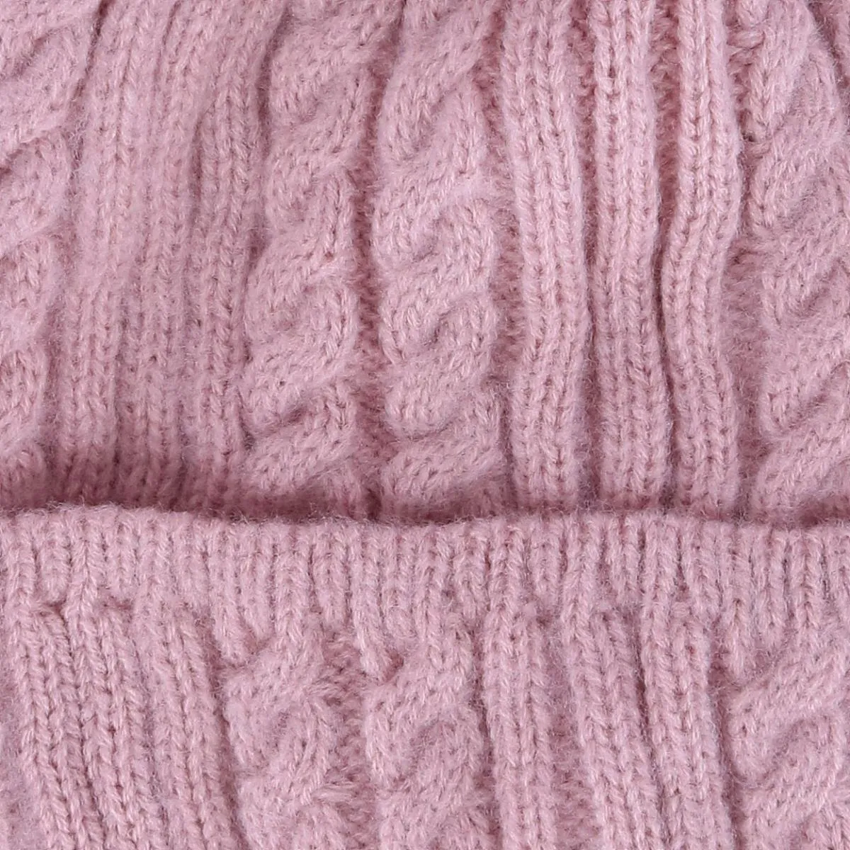 CTM® Women's Knit Winter Beanie with Cuff and Synthetic Fur Pom
