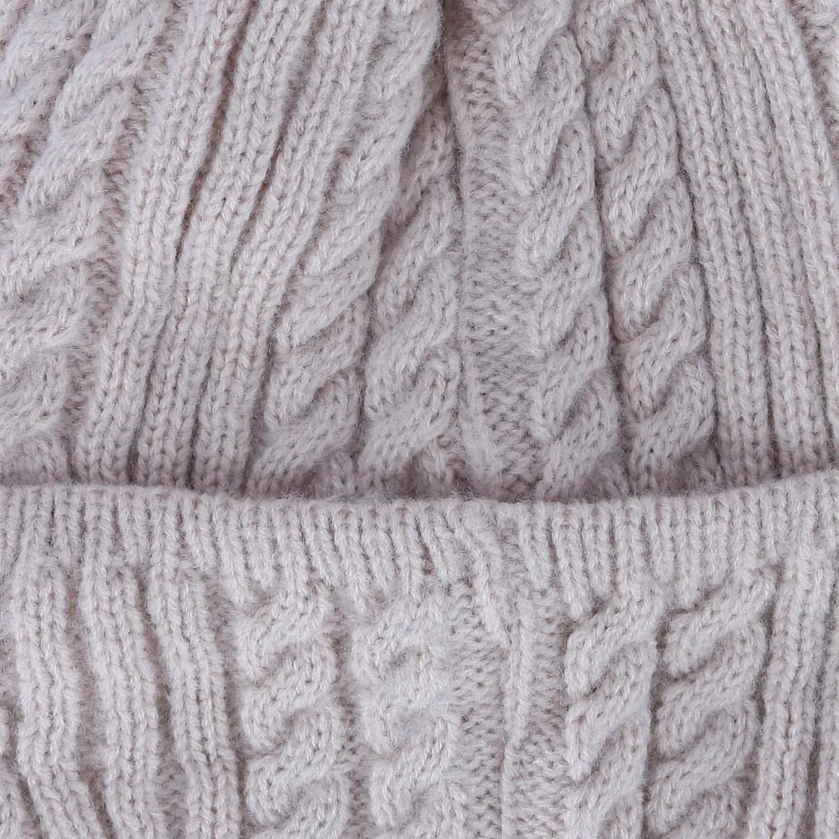 CTM® Women's Knit Winter Beanie with Cuff and Synthetic Fur Pom