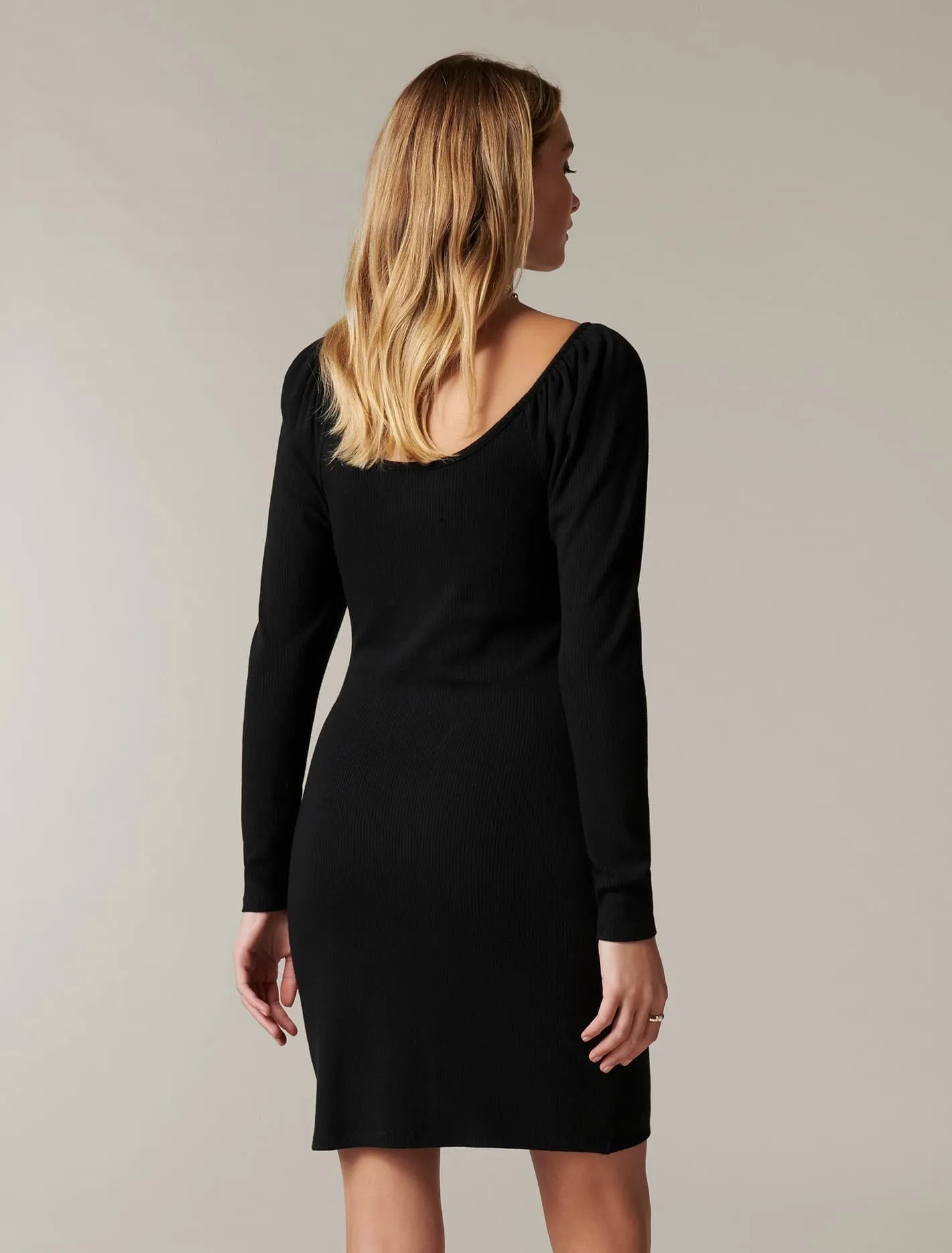 Dallas Scoop Neck Rib Mini Dress