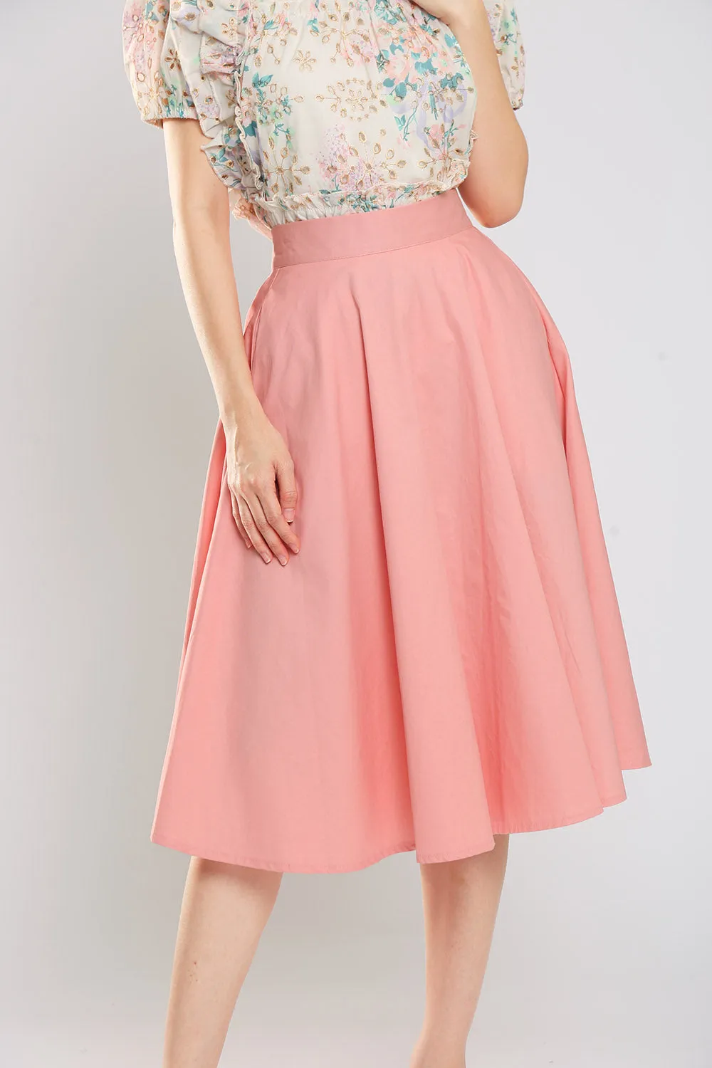 Dariela Cotton Maxi Skirt in Baby Pink