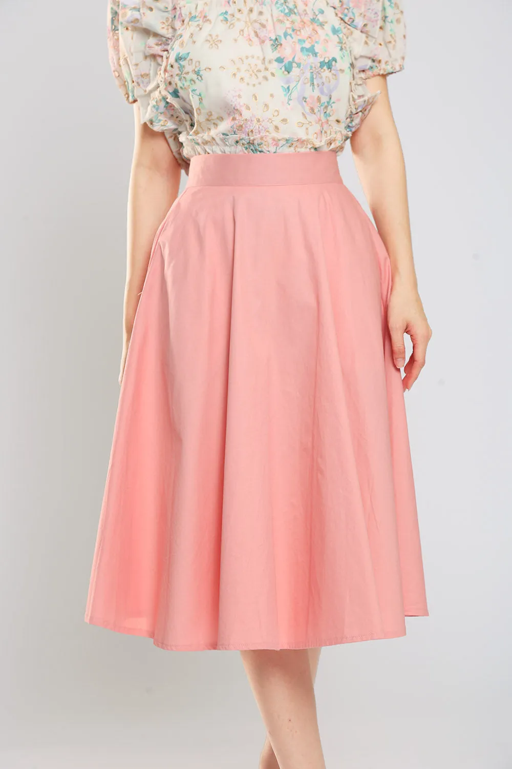 Dariela Cotton Maxi Skirt in Baby Pink
