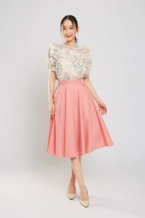 Dariela Cotton Maxi Skirt in Baby Pink
