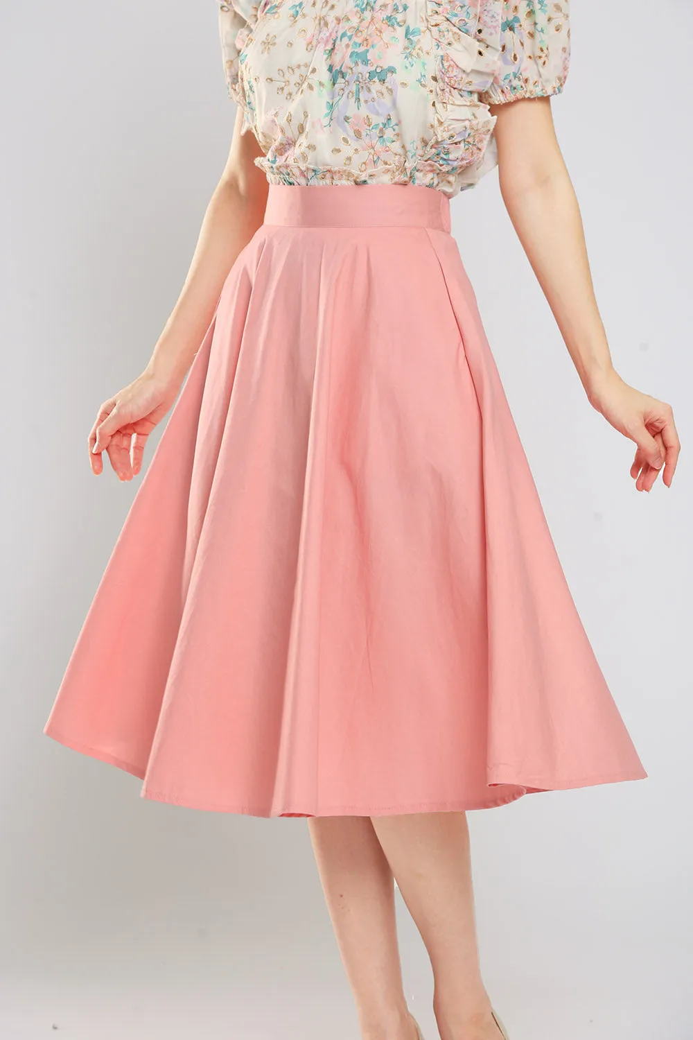 Dariela Cotton Maxi Skirt in Baby Pink
