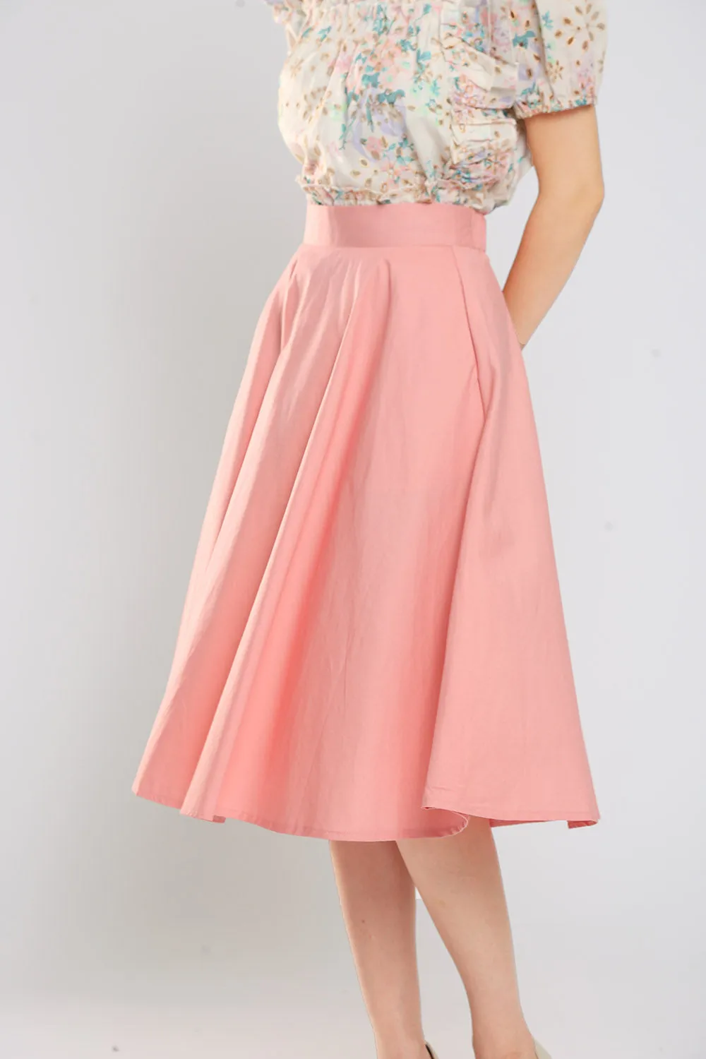 Dariela Cotton Maxi Skirt in Baby Pink