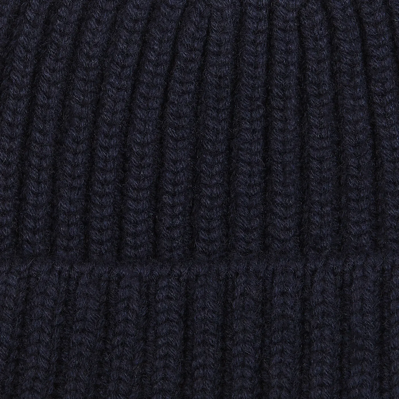 Dark Navy Cashmere Ribbed Beanie