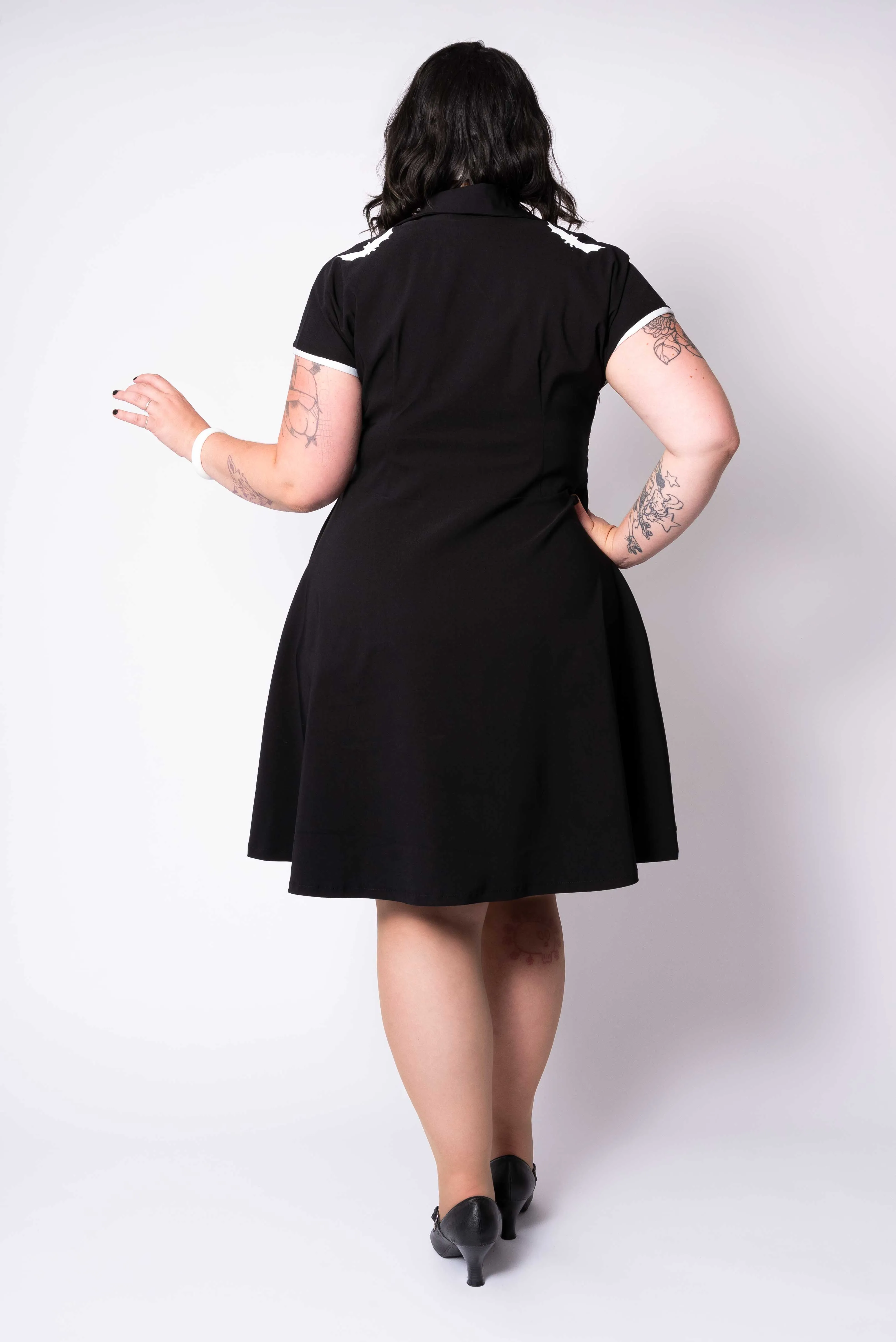 Deadbeat dress - black with bats