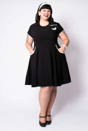 Deadbeat dress - black with bats