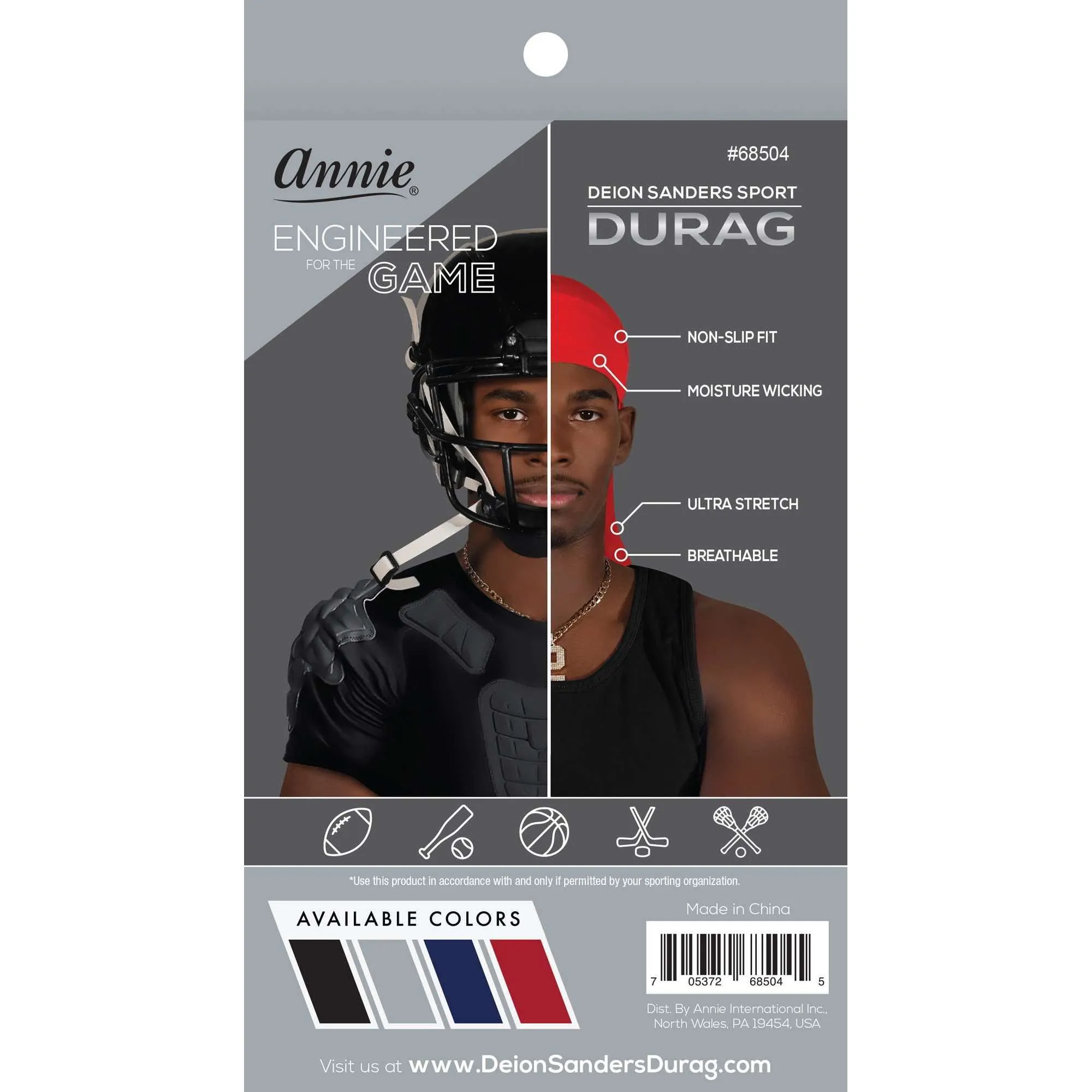 Deion Sanders Sport Durag Grey