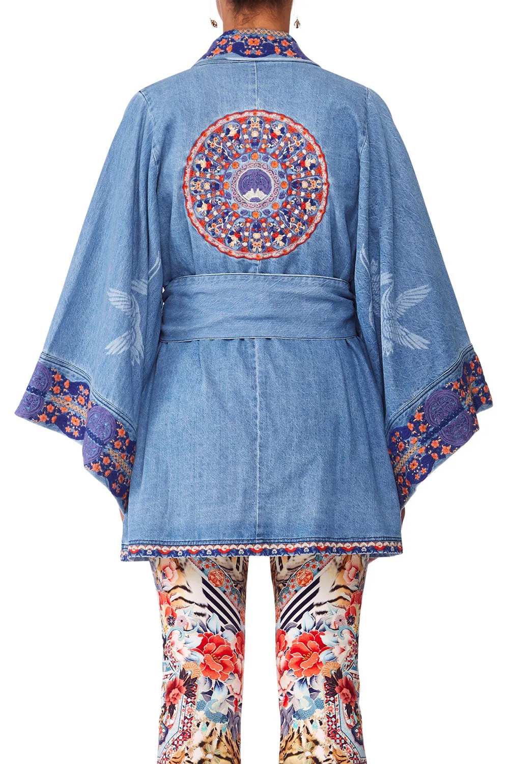 DENIM KIMONO WITH BELT SATURN SISTER