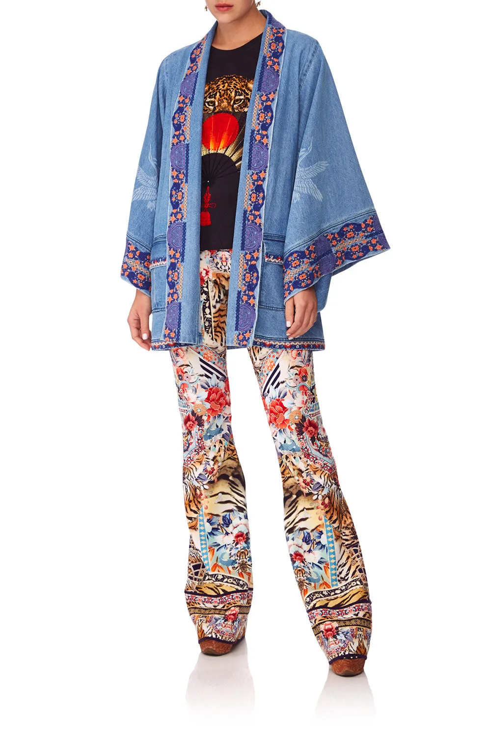 DENIM KIMONO WITH BELT SATURN SISTER