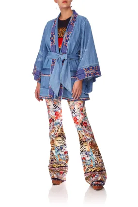 DENIM KIMONO WITH BELT SATURN SISTER