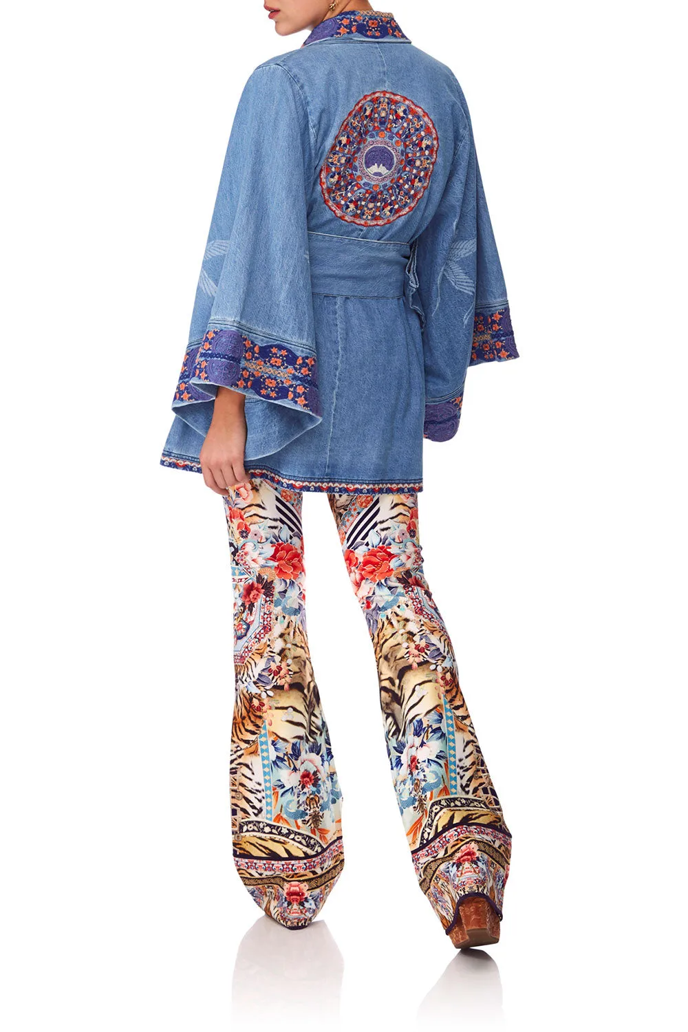 DENIM KIMONO WITH BELT SATURN SISTER