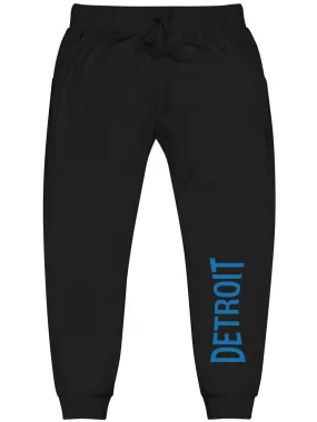 Detroit Champ Premium Unisex Fleece Sweatpants - Black / Blue