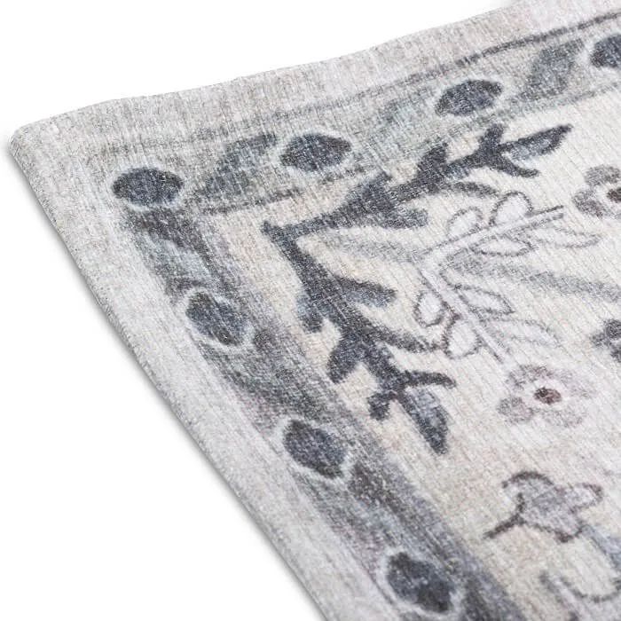 Distressed Beige Washable Rug