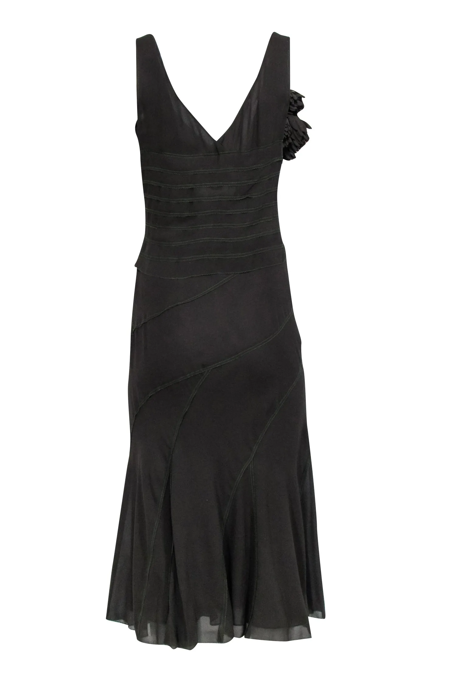 DKNY - Olive Green Sleeveless Dress w/ Contrast Stitching Sz 6