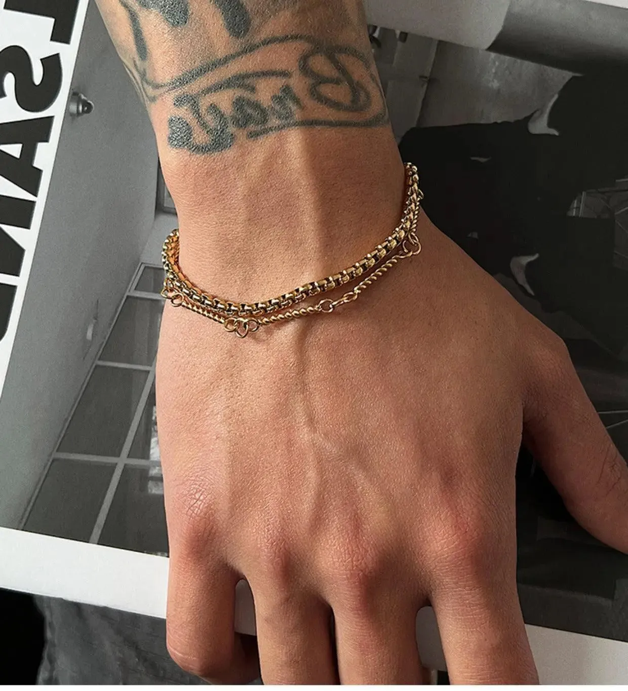 Double-Layer Titanium Bracelet
