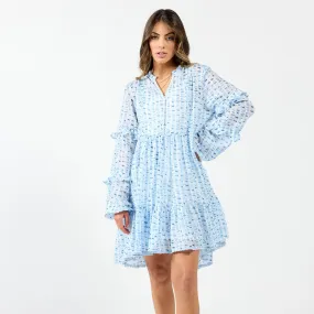 DRAMA THE LABEL MYKONOS DRESS BLUE