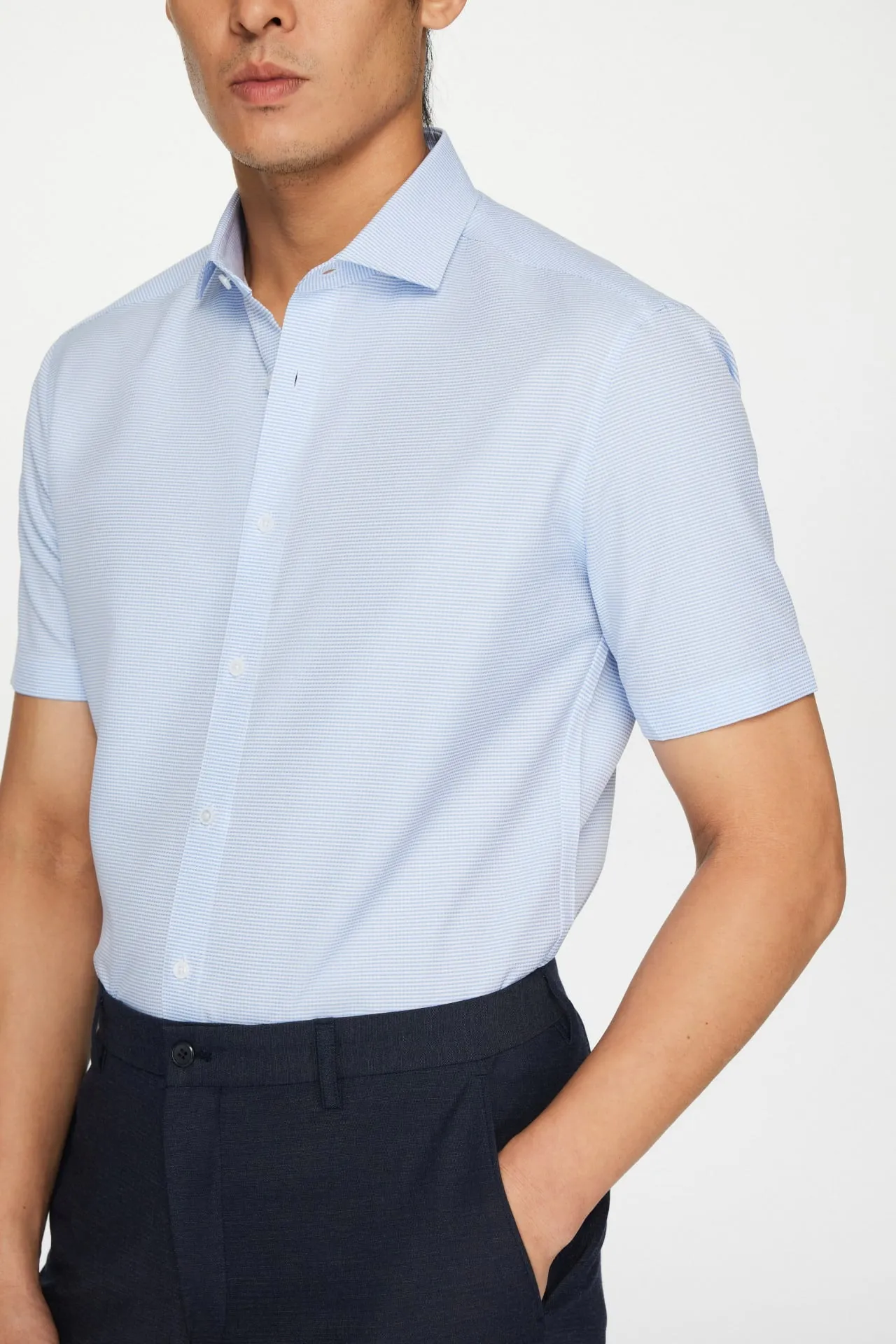 Dry Sweat-Wicking  Polyester Poplin Dress Shirt