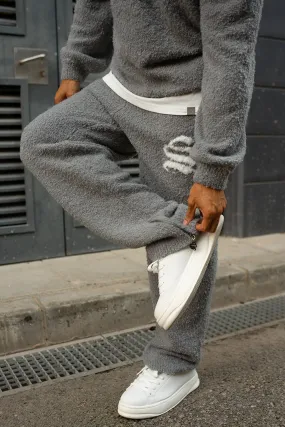 Emblem Knitted Joggers - Grey