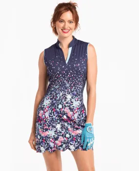 EP NEW YORK Gradated Floral Print Dress 0430 Inky