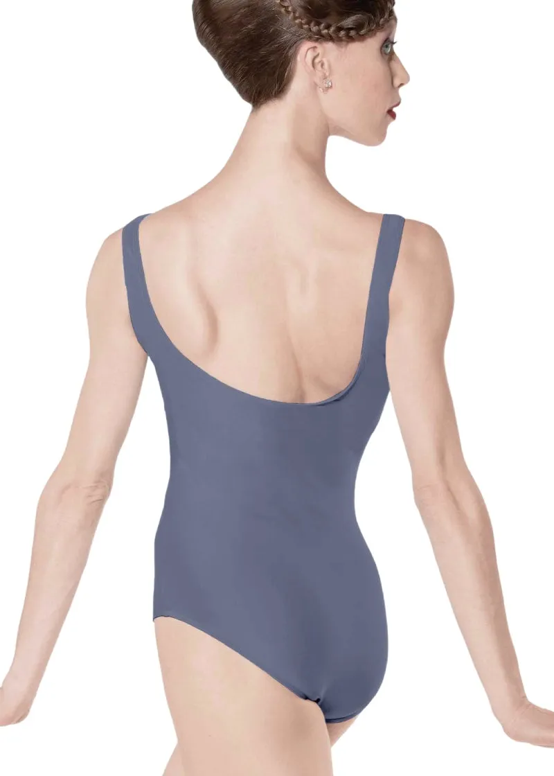 Faustine Pinch Front Tank Leotard (Dark Grey)