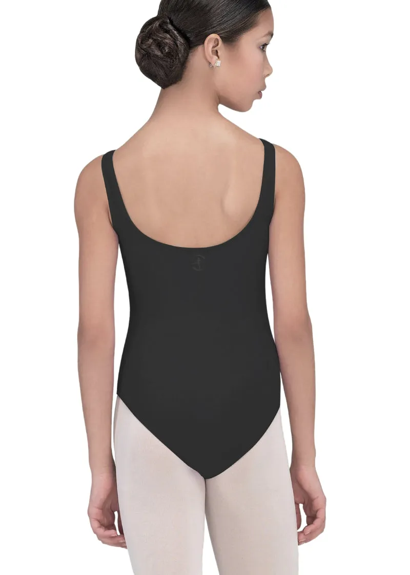 Faustine Youth Pinch Front Tank Leotard (Black)