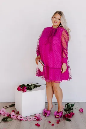 First Kiss Dreaming Dress In Fuchsia Curves
