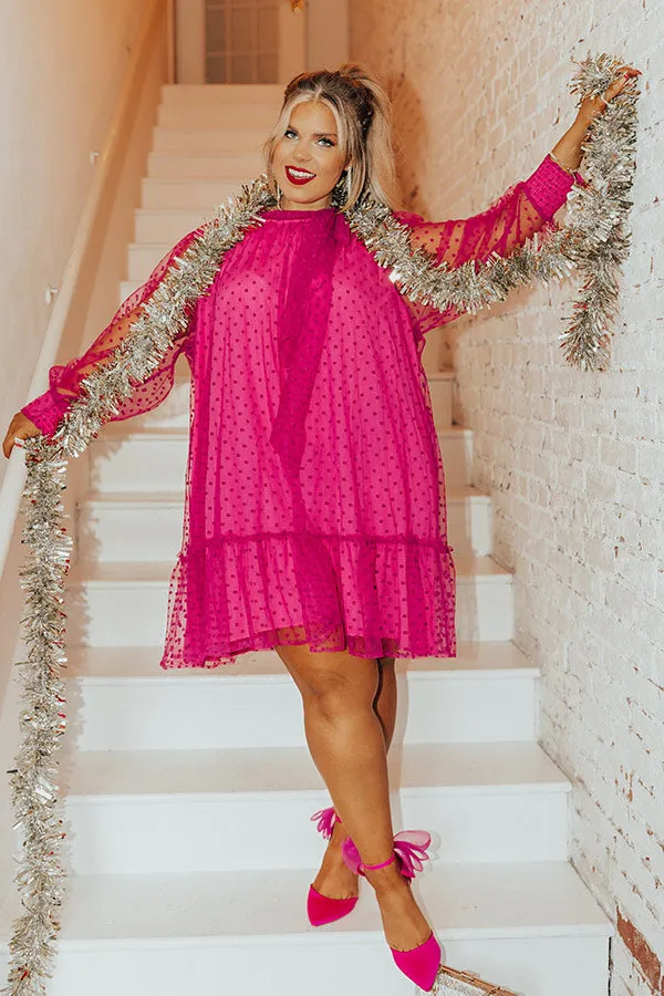 First Kiss Dreaming Dress In Fuchsia Curves