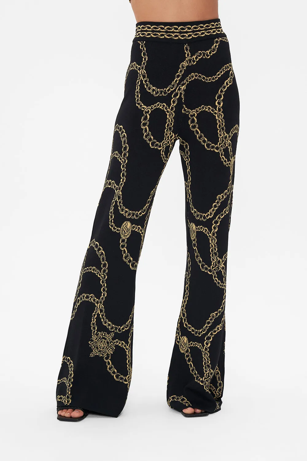 FLARED JACQUARD KNIT PANT JEALOUSY AND JEWELS