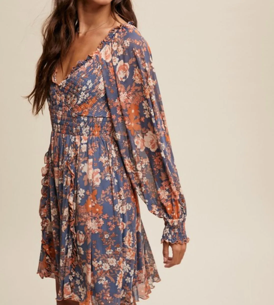 Flirting With Fall Floral Print Dress