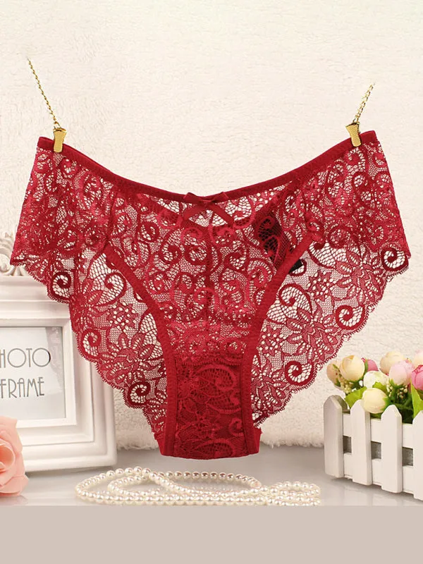 Floral Lace Underwear - Panty Briefs for Women