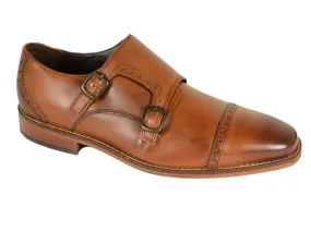 Florsheim 20204 Leather Boy's Shoe - Double Monk Strap - Saddle Tan
