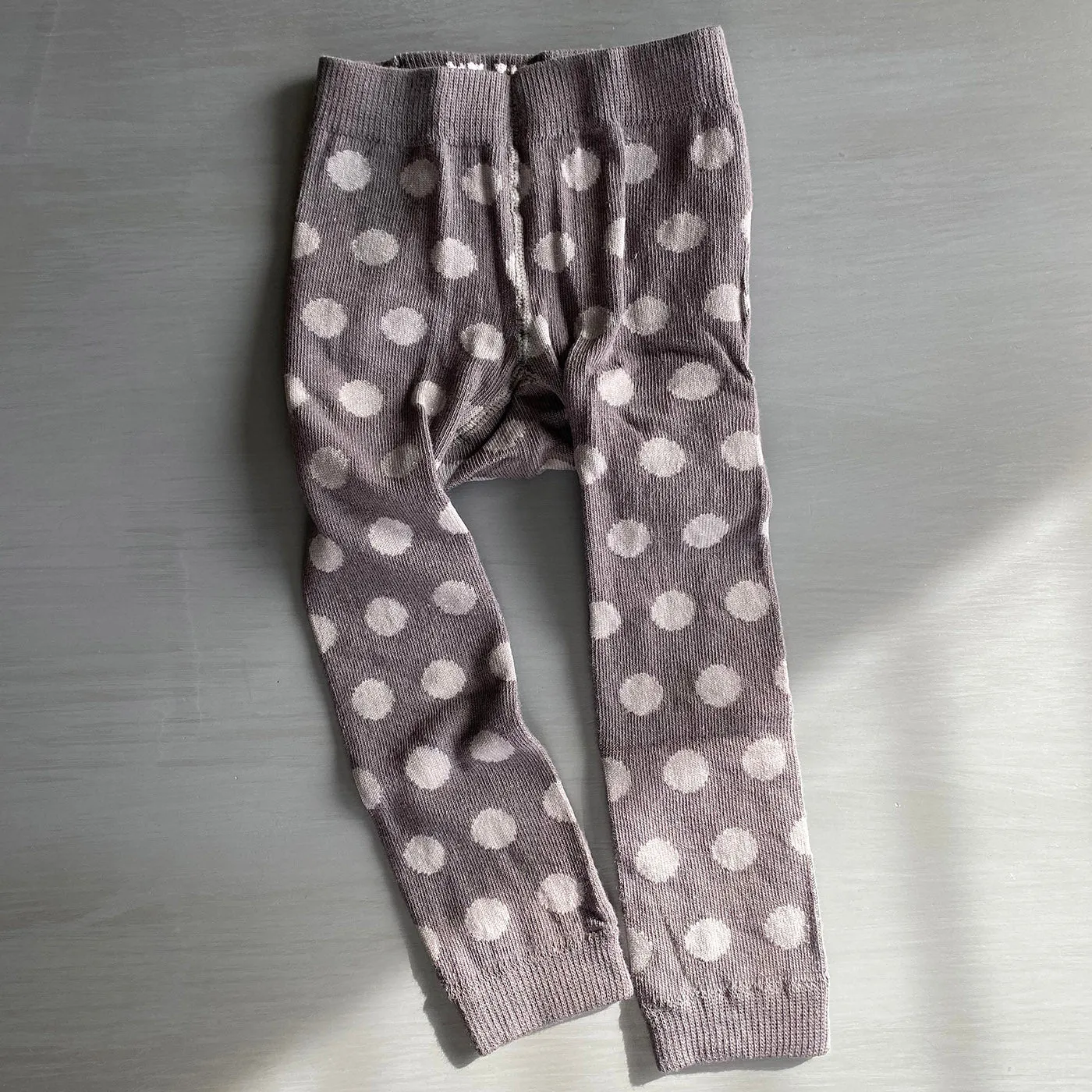 Footless Tights - Polka Dots - Charcoal/Gray