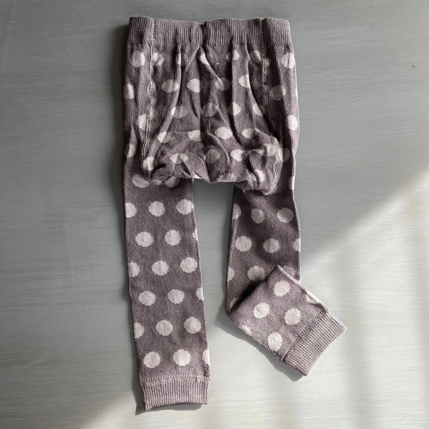 Footless Tights - Polka Dots - Charcoal/Gray