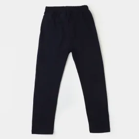 Girls Jersey Tights - Navy Blue