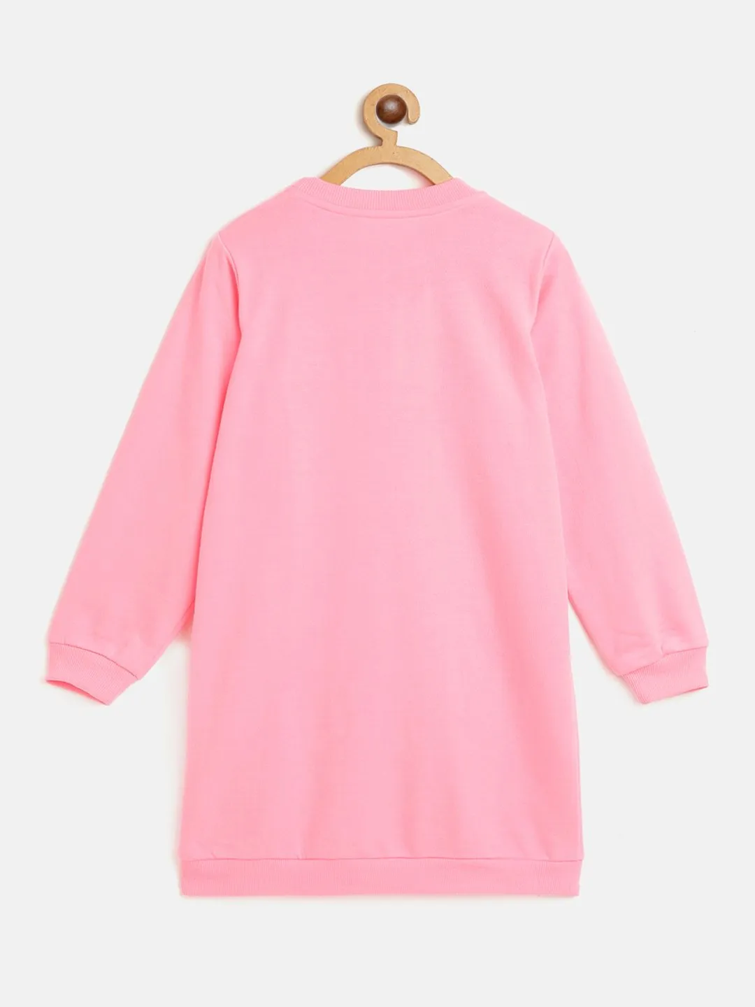 Girls Pink Fleece Xoxo Kangaroo Pocket Dress