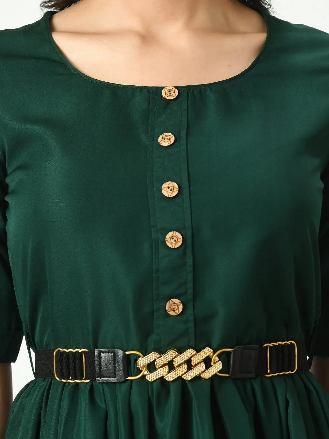 Green Stylish Midi Dress For Womens