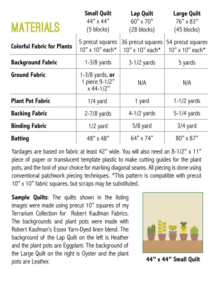 Greenhouse Quilt Pattern