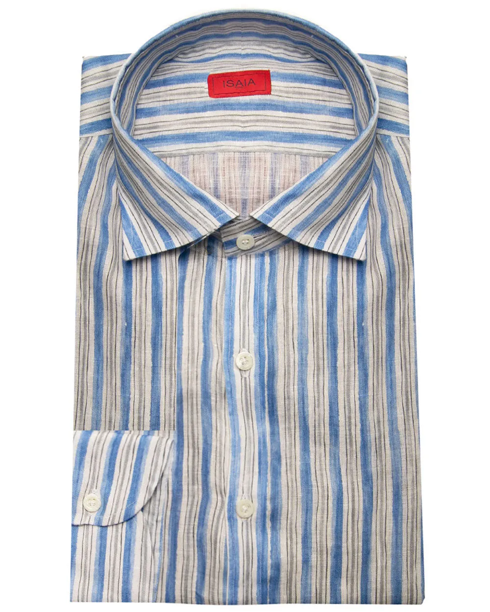 Grey and Blue Stripe Sport Shirt
