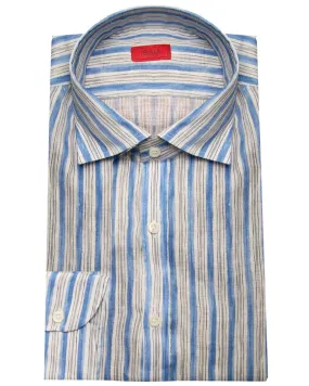 Grey and Blue Stripe Sport Shirt
