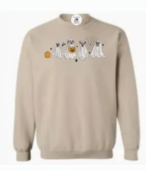 Halloween  Dog Ghost Adult Unisex Sweatshirt