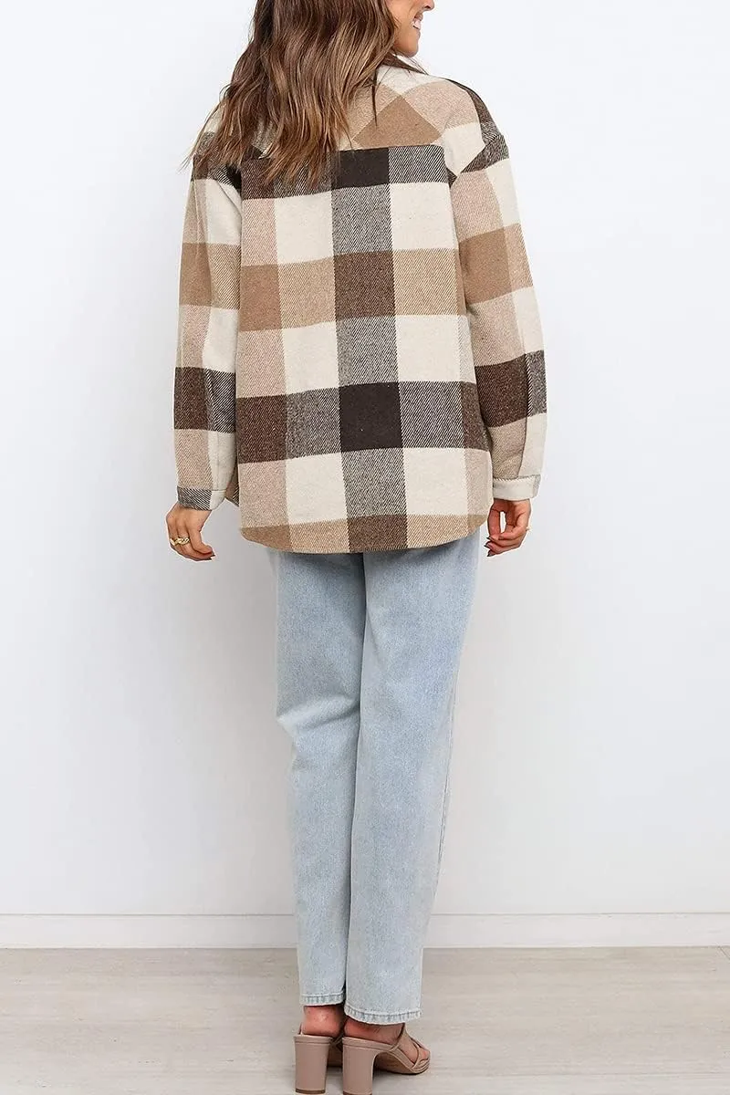 Hot Sale Women's Fall Flannel Plaid Button Down Shirts Jackets (BUY 2 FREE SHIPPING)