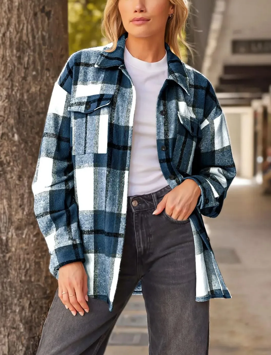 Hot Sale Women's Fall Flannel Plaid Button Down Shirts Jackets (BUY 2 FREE SHIPPING)