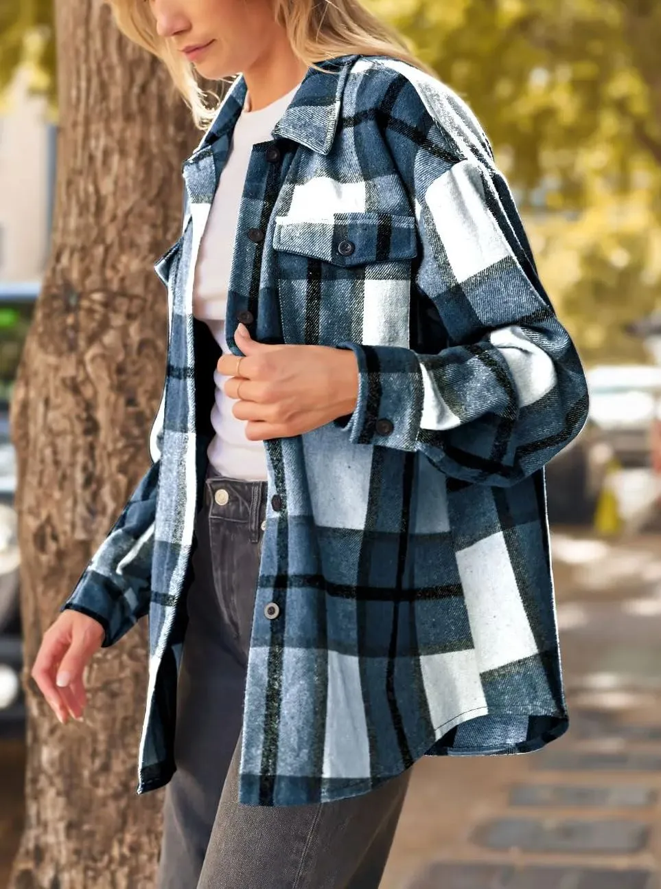 Hot Sale Women's Fall Flannel Plaid Button Down Shirts Jackets (BUY 2 FREE SHIPPING)