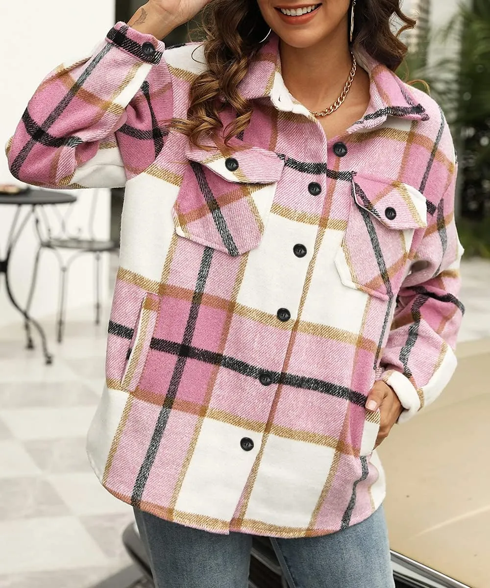 Hot Sale Women's Fall Flannel Plaid Button Down Shirts Jackets (BUY 2 FREE SHIPPING)