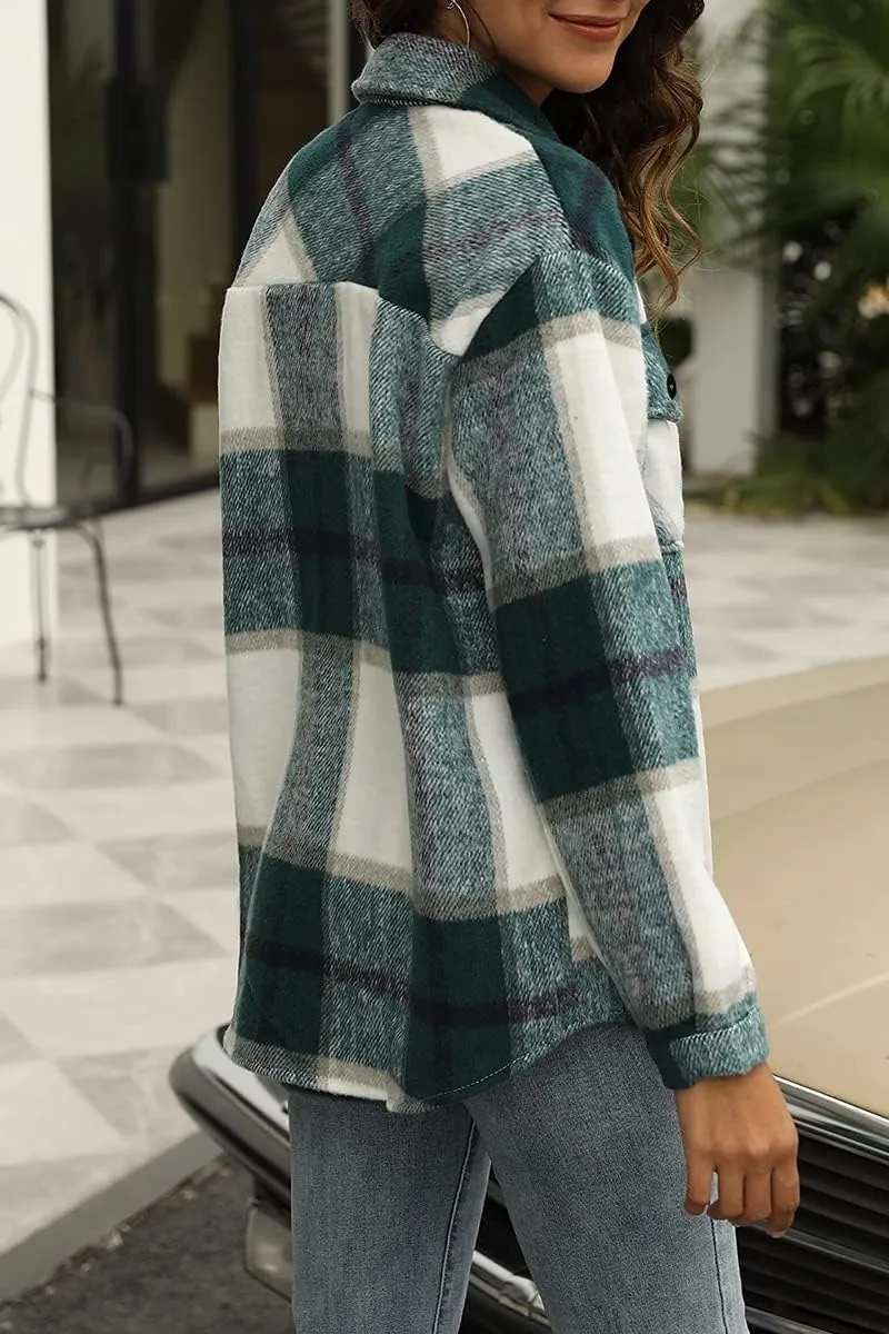 Hot Sale Women's Fall Flannel Plaid Button Down Shirts Jackets (BUY 2 FREE SHIPPING)