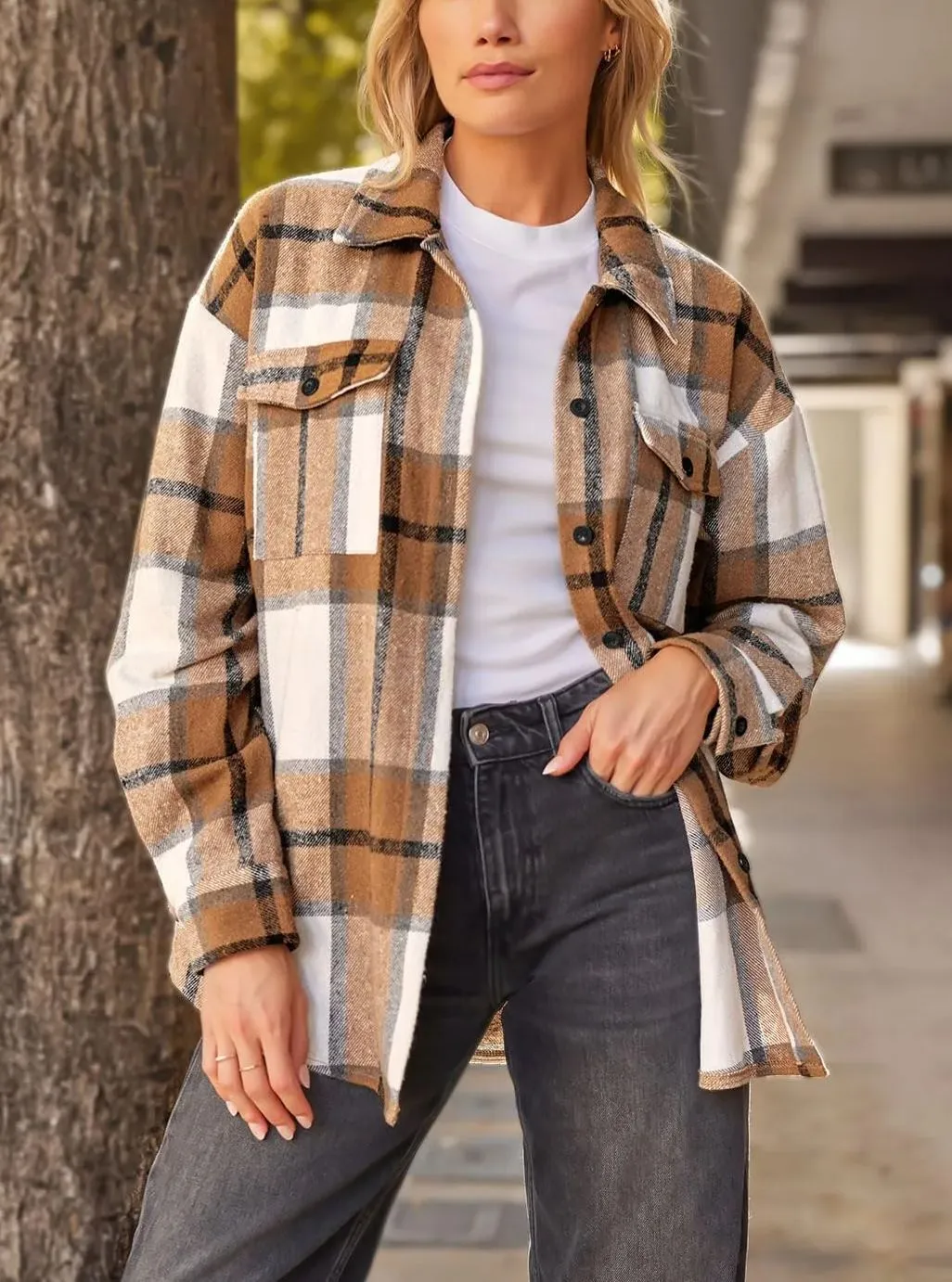 Hot Sale Women's Fall Flannel Plaid Button Down Shirts Jackets (BUY 2 FREE SHIPPING)