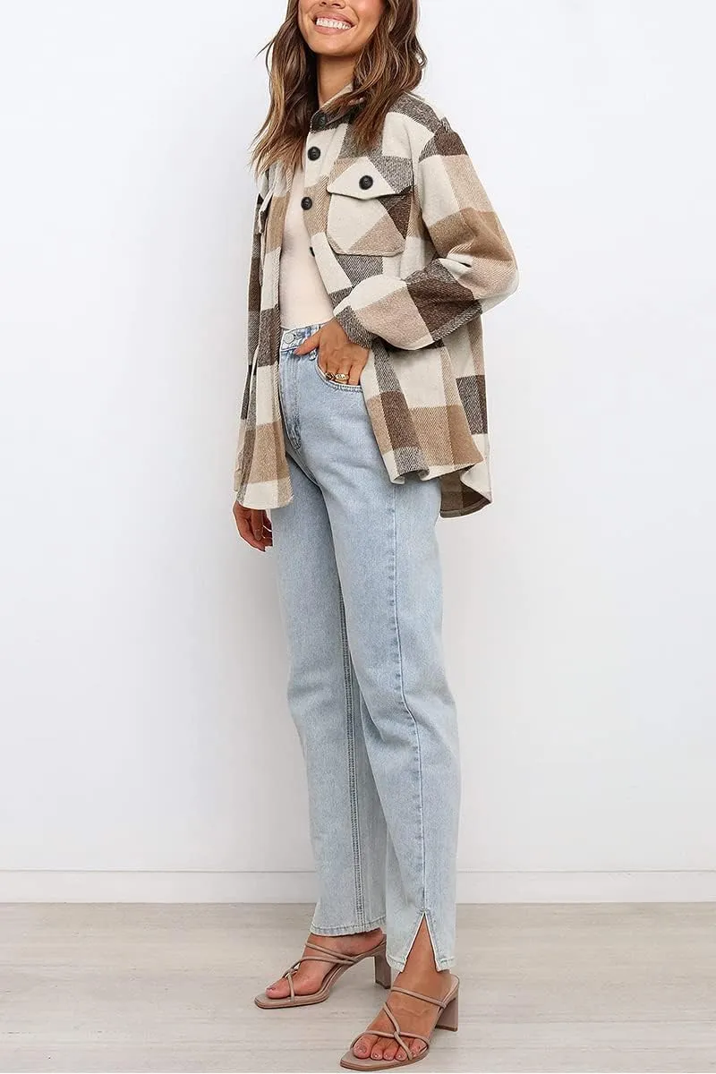 Hot Sale Women's Fall Flannel Plaid Button Down Shirts Jackets (BUY 2 FREE SHIPPING)